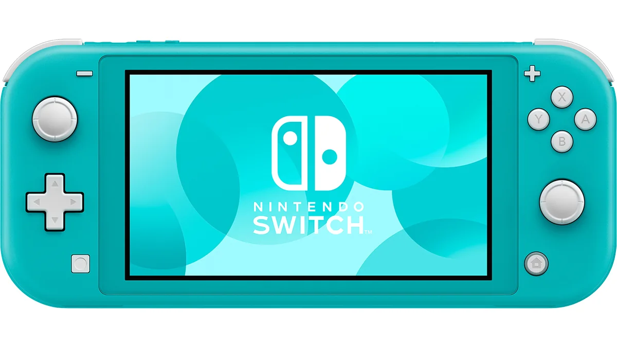 Nintendo Switch Lite — consola turquesa, vista frontal